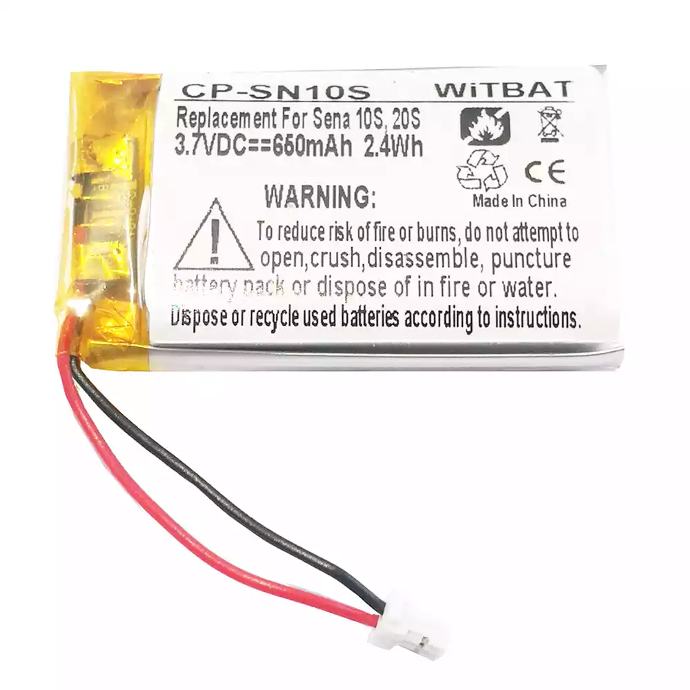 耳機 電池 適用於 Sena 10S,20S,Sena 30K SP46,Sena Tufftalk Lite,Sena 10S-01,Sena 20s-01,Sena 20s evo,Sena 30K-01D,802540