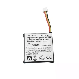 耳機 電池 適用於 Logitech 533-000095,981-000512,981-000517