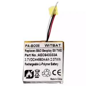 耳機 電池 適用於 B&O B'eoplay E8, Be'oplay E8 TWS Case,AEC643333A