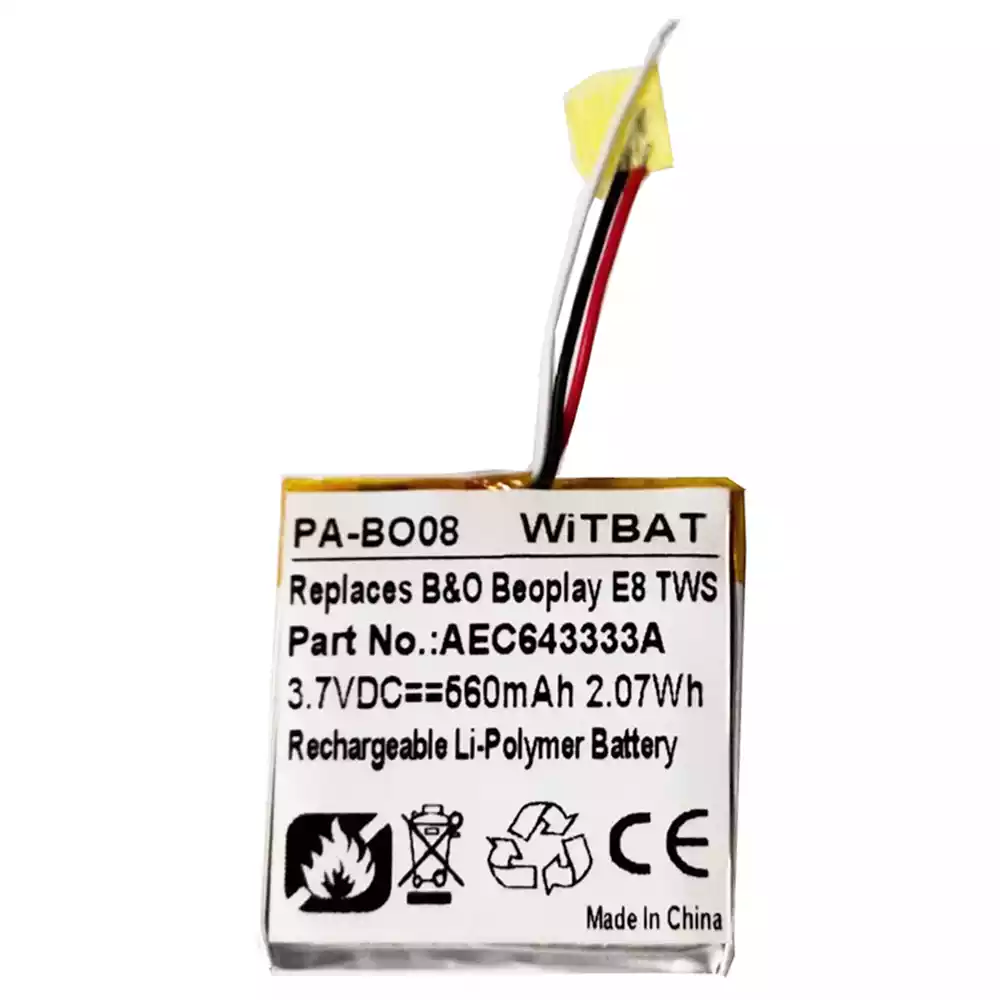耳機 電池 適用於 B&O B'eoplay E8, Be'oplay E8 TWS Case,AEC643333A