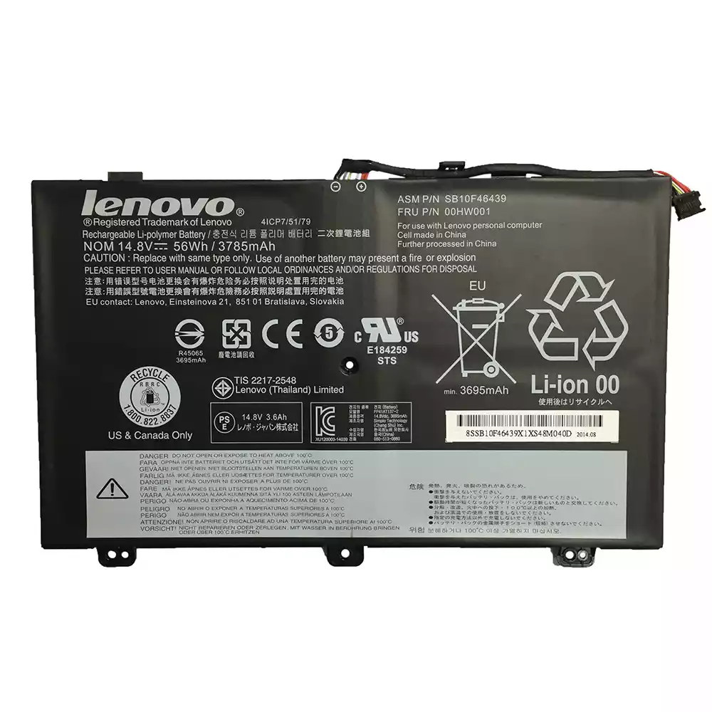 筆電 電池 適用於 [LENOVO]聯想 00HW001,SB10F46439