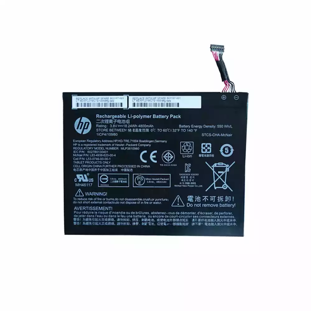 平板電腦 電池 [HP]惠普 803187-001,T5L65PA, L4A35UT