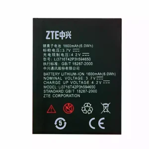 全新電池 LI3716T42P3H594650 適用於 ZTE U930,U970,u817,U807,V956,N818,u795+,N881E