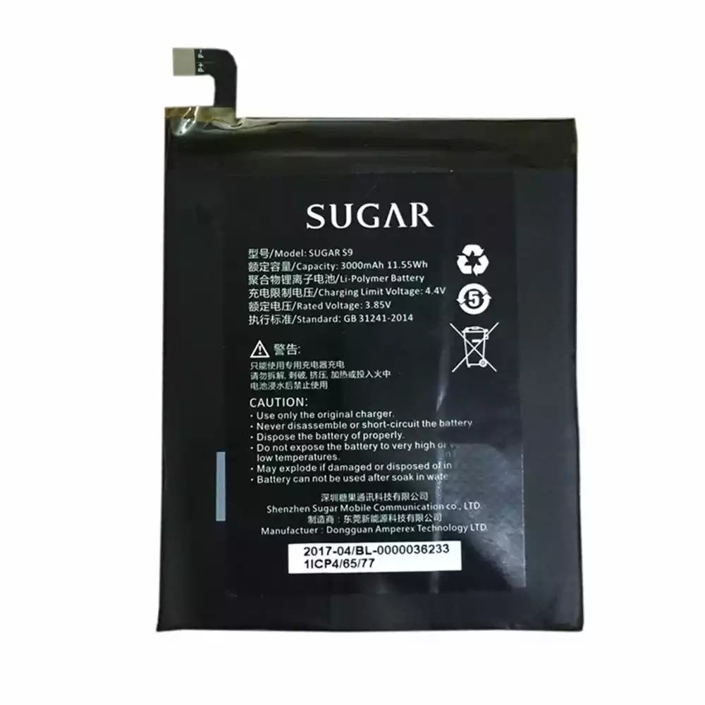全新電池 356477 適用於 SUGAR S9,F9