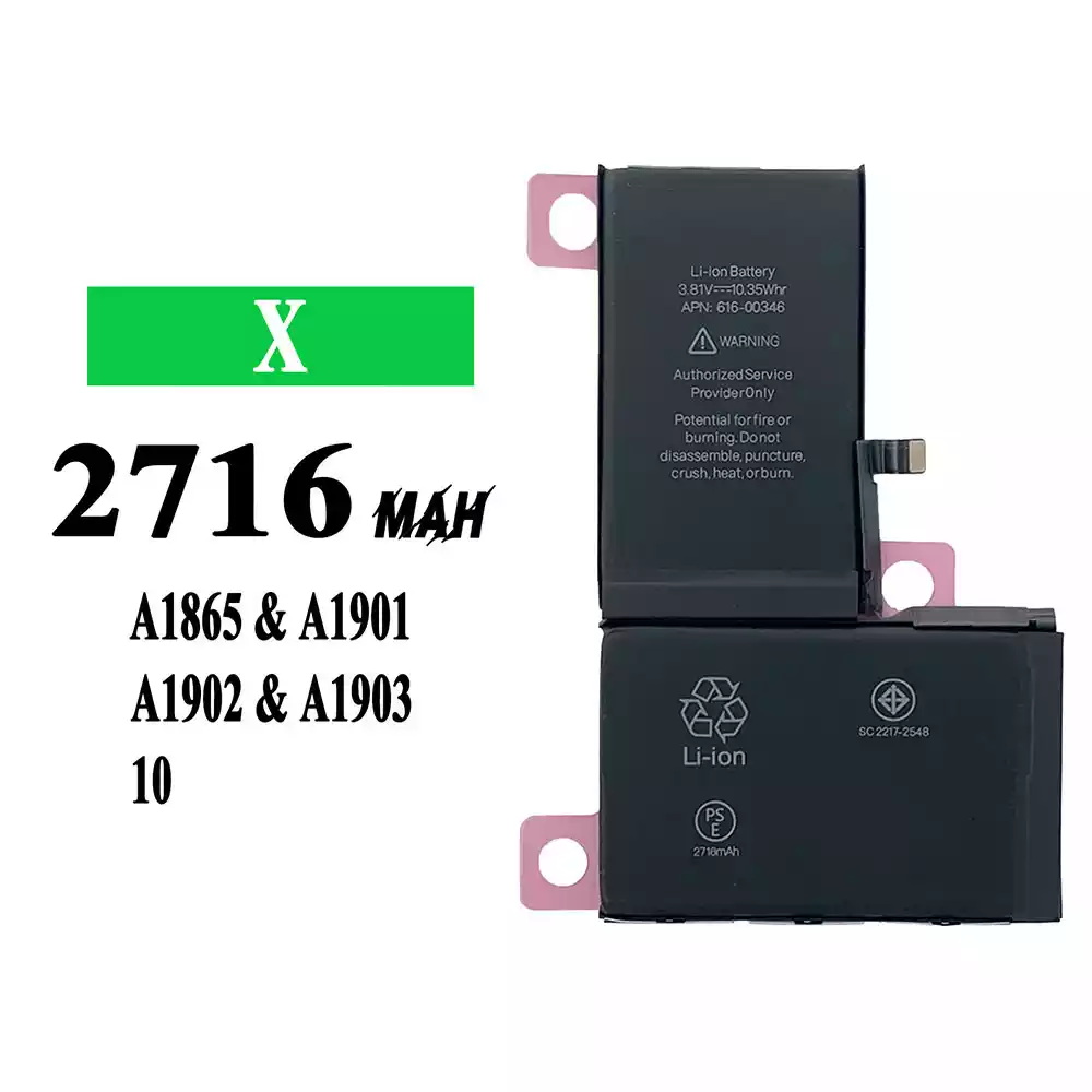 全新電池 616-00346 適用於 iPhone X A1865/A1901/A1902/A1903
