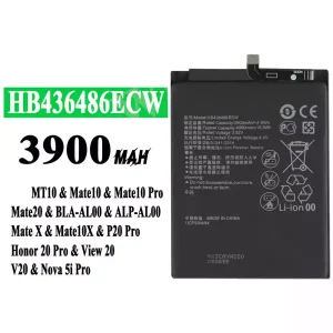 全新電池 HB436486ECW 適用於 HUAWEI Mate 10/Mate 10 Pro/Mate 10X/Mate 20/P20 Pro/P20 Pro Leather Limited Edition/Honor 20 Pro/Honor View 20/Honor V20/Nova 5i Pro/Nova 5z