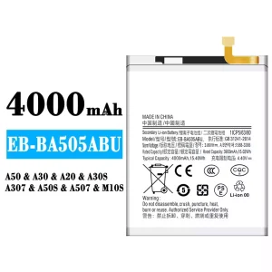 全新電池 EB-BA505ABU 適用於 Samsung A50/A30/A20/M10S/M107/A30S/A307/A50S/A507