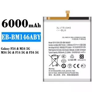 全新電池 EB-BM146ABY 適用於 Samsung Galaxy F54/M54 5G/M34 5G/F14 5G/F34 5G