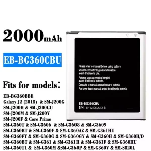 全新電池 EB-BG360CBU 適用於 Samsung Galaxy J2 (2015)