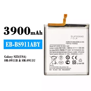 全新電池 EB-BS911ABY 適用於 Samsung Galaxy S23