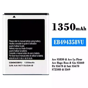 全新電池 EB494358VU 適用於 Samsung Ace S5830