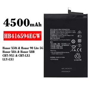 全新電池 HB416594EGW 適用於 HUAWEI Honor X50i / Honor 90 Lite 5G /Honor X8A / Honor X8B