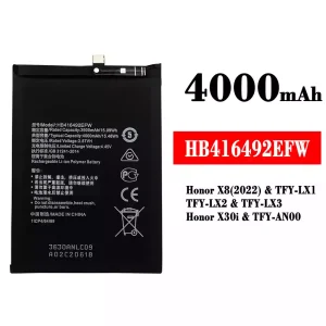全新電池 HB416492EFW 適用於 HUAWEI Honor X8(2022) / Honor X30i