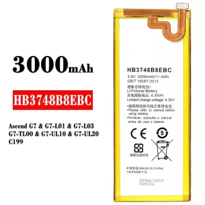全新電池 HB3748B8EBC 適用於 HUAWEI Ascend G7