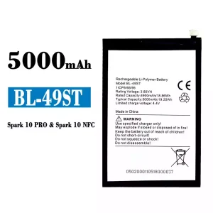 全新電池 BL-49ST 適用於 Tecno Spark 10 pro / Spark 10 NFC
