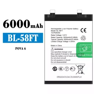 全新電池 BL-58FT 適用於 Tecno POVA 6