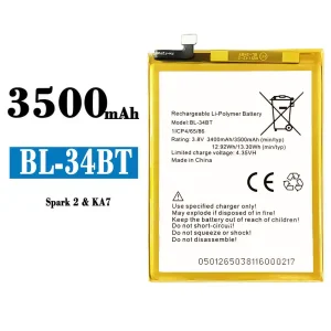 全新電池 BL-34BT 適用於 Tecno KA7 / Spark 2