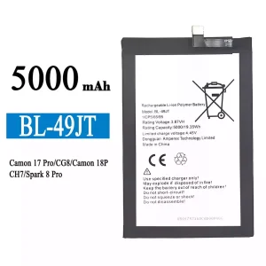 全新電池 BL-49JT 適用於 Tecno Camon 17 Pro / Camon 18P / Spark 8 Pro