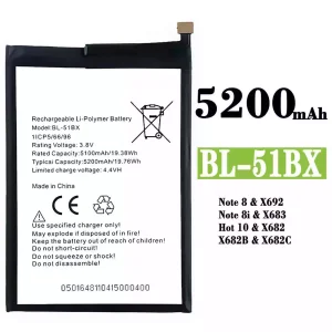 全新電池 BL-51BX 適用於 Infinix Note 8 / Note 8i / Hot 10