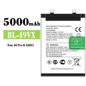 全新電池 BL-49VX 適用於 Infinix Note 40 Pro