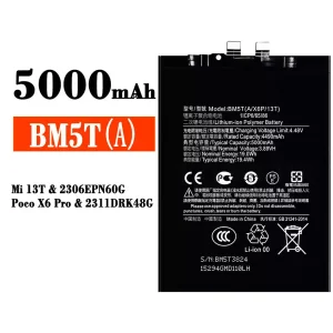 全新電池 BM5T 適用於 Xiaomi Mi 13T / Poco X6 Pro