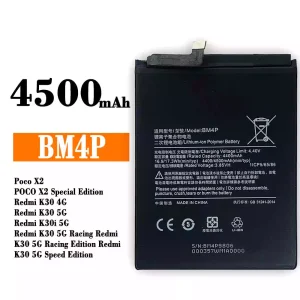 全新電池 BM4P 適用於 Xiaomi Redmi K30,Poco X2