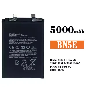 全新電池 BN5E 適用於 Xiaomi Redmi Note 11 Pro 5G / POCO X4 PRO 5G