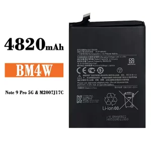 全新電池 BM4W 適用於 Xiaomi Note 9 Pro 5G