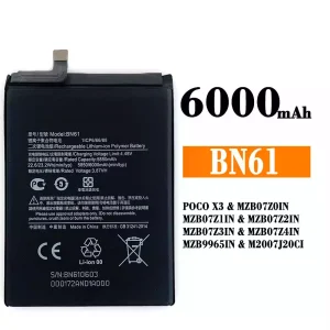 全新電池 BN61 適用於 Xiaomi POCO X3
