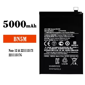 全新電池 BN5M 適用於 Xiaomi Note 12