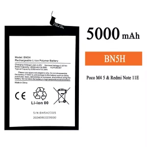 全新電池 BN5H 適用於 Xiaomi Poco M4 5G / Redmi Note 11E