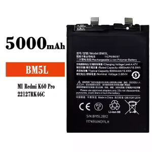 全新電池 BM5L 適用於 Xiaomi Redmi K60 Pro