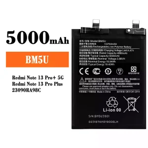 全新電池 BM5U 適用於 Xiaomi Redmi Note 13 Pro+  / Redmi Note 13 Pro Plus