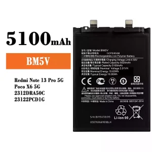 全新電池 BM5V 適用於 Xiaomi Redmi Note 13 Pro 5G / Poco X6 5G