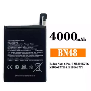 全新電池 BN48 適用於 Xiaomi Redmi Note 6 Pro