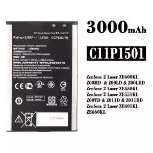 全新電池 C11P1501 適用於 Asus Zenfone 2 Laser ZE600KL /ZE601KL/ZE550KL / ZE551KL