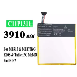 全新電池 C11P1311 適用於 Asus Tablet PC MeMO / Pad HD7