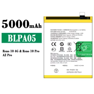 全新電池 BLPA05 適用於 OPPO Reno 10 4G / Reno 10 Pro / A2 Pro