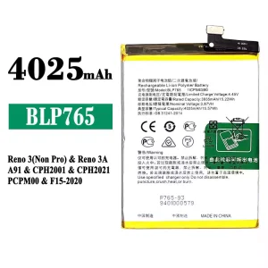 全新電池 BLP765 適用於 OPPO Reno 3(Non Pro) / Reno 3A