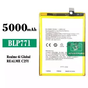 全新電池 BLP771 適用於 OPPO Realme C25Y / Realme 6i