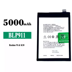 全新電池 BLP911 適用於 OPPO Realme 9i /Realme K10 /Realme 9 Pro