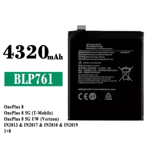 全新電池 BLP761 適用於 OPPO OnePlus 8
