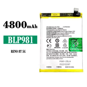 全新電池 BLP981 適用於 OPPO Reno 8T