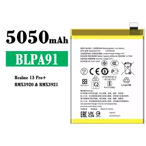 全新電池 BLPA91 適用於 OPPO Realme 13 Pro Plus