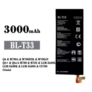全新電池 BL-T33 適用於 LG Q6 /Q6+ /Q6a /G6mini