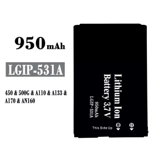 全新電池 LGIP-531A 適用於 LG 450/500G/A110/A133/A170/AN160