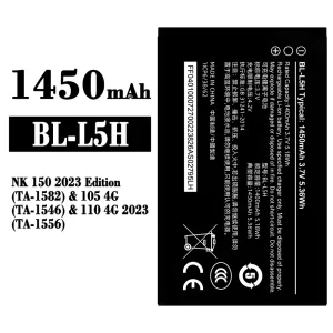 全新電池 BL-L5H 適用於 Nokia NK 150 2023 Edition