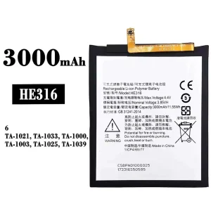 全新電池 HE316 適用於 Nokia 6