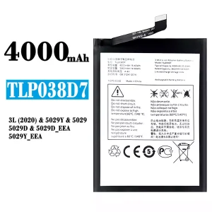 全新電池 TLP038D7 適用於 Alcatel 3L(2020)