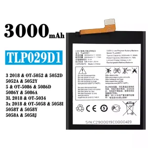 全新電池 TLP029D1 適用於 Alcatel 3 2018 / 3L 2018  / 3x 2018